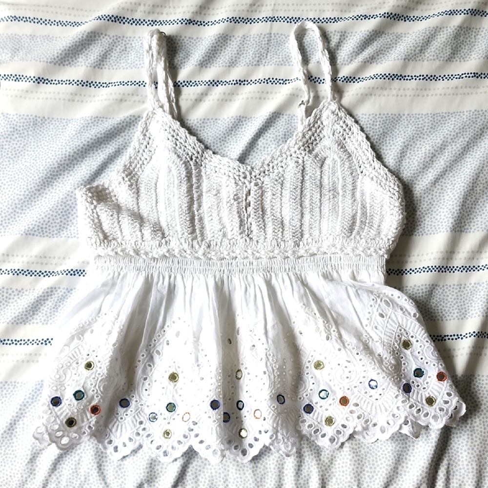 Shyanne Country Crochet Top 100% Cotton XS